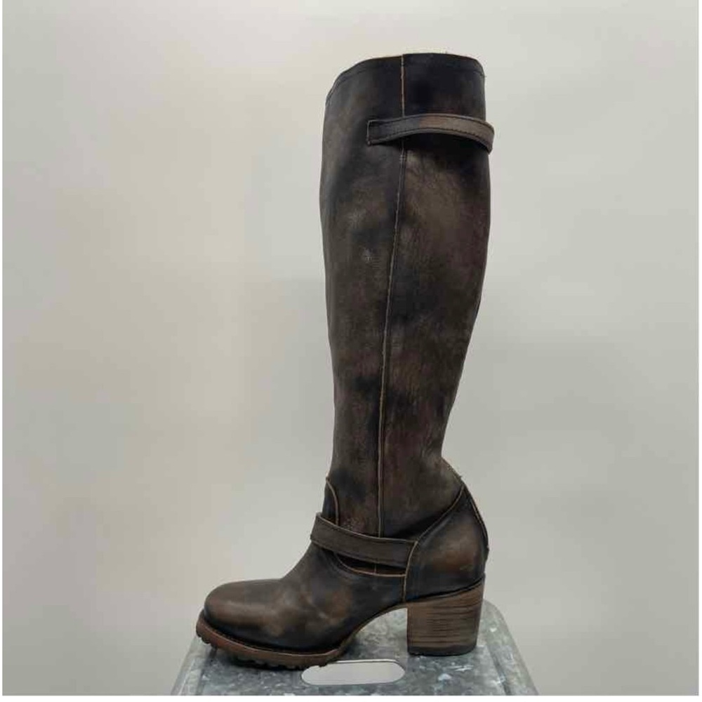 Free Bird Brown Leather Boots with Buckle